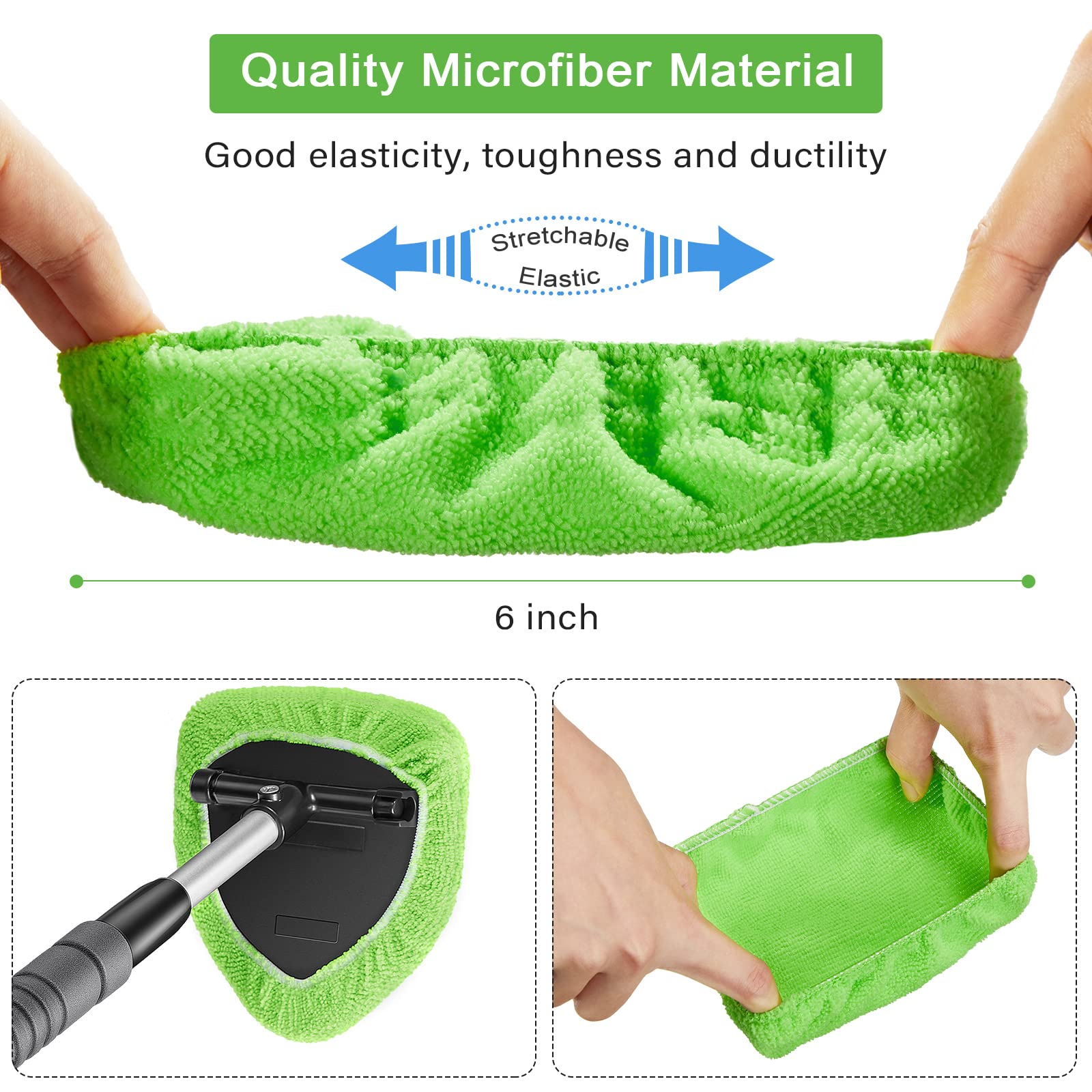 20 Pack Car Care Microfiber Cloths For Windshield Cleaner, Replaced Microfiber Pads Cover Kit For Auto Windshield Cleaning Tool Glass Cleaner Wiper, Interior Car Window Cleaner Washing Bonnets (20)